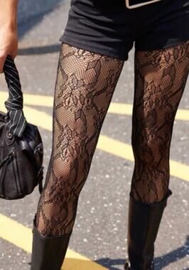 NWT Free People Limitless Lace Tights | Black | Size S/M